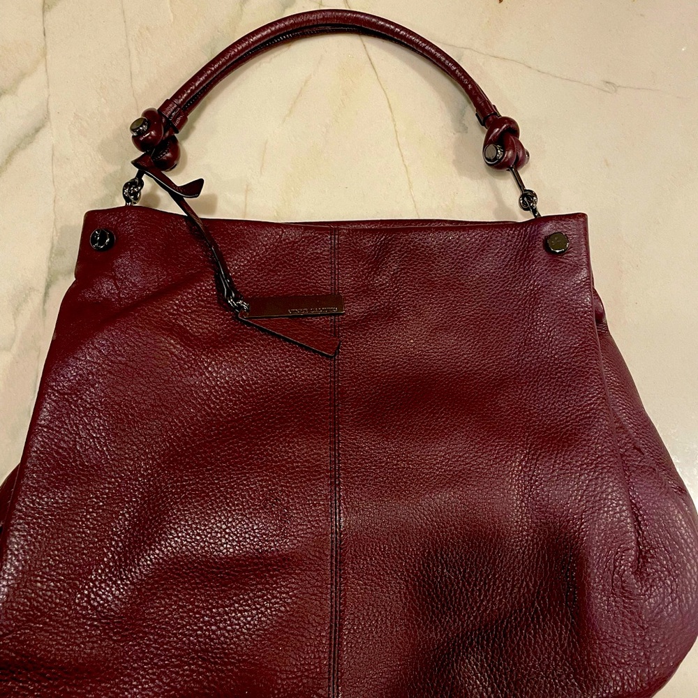 Vince Camuto Leather Handbag purple maroon